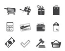 Silhouette Online shop icons - vector  icon set