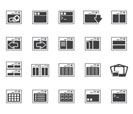 Silhouette Application, Programming, Server and computer icons vector Icon Set 2