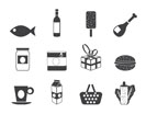 Silhouette Shop, food and drink icons 1 - vector icon set
