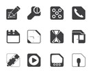 Silhouette Mobile Phone, Computer and Internet Icons - Vector Icon Set 2