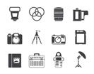 Silhouette Photography equipment icons - vector icon set