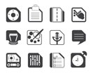 Silhouette Mobile Phone, Computer and Internet Icons - Vector Icon Set 3