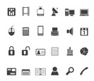 Silhouette Business and office icons - vector icon set