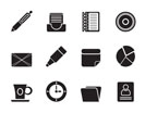 Silhouette Office & Business Icons - Vector icon Set