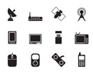 Silhouette technology and Communications icons - vector icon set