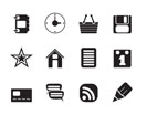 Silhouette Internet and Website Icons - Vector Icon Set