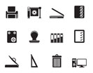 Silhouette Print industry Icons - Vector icon set