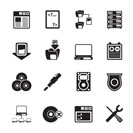 Silhouette Server Side Computer icons - Vector Icon Set