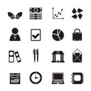 Silhouette Business and Office icons - vector icon set