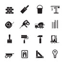 Silhouette Construction and Building icons - vector Icon Set