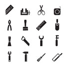 Silhouette Building and Construction Tools icons - Vector Icon Set