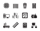 Silhouette Computer and website icons - vector icon set