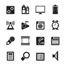 Silhouette Mobile phone  performance, internet and office icons - vector icon set