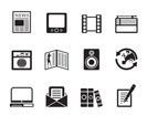 Silhouette Media and information icons - Vector Icon Set