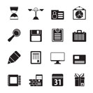 Silhouette Business and office icons -  vector icon set