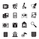 Silhouette Mobile Phone and Computer icon - Vector Icon Set