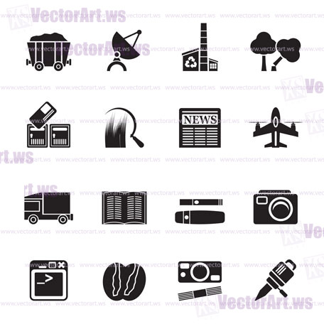 Business and industry icons - Vector Icon setSilhouette