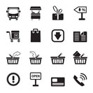 Silhouette Online shop icons - vector icon set