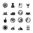 Silhouette Restaurant, food and drink icons - vector icon set