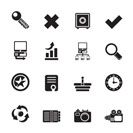 Silhouette Internet and Web Site Icons - Vector Icon Set