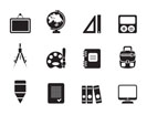 Silhouette School and education icons - vector icon set