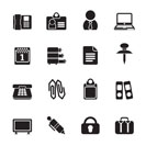 Silhouette Business and Office icons - vector icon set