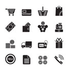 Silhouette Online shop icons - vector icon set