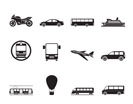 Silhouette Travel and transportation of people icons - vector icon set