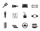 Silhouette Realistic Car Parts and Services icons - Vector Icon Set 2