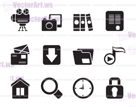 Silhouette Computer and website icons - vector icon set