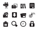 Silhouette Computer and website icons - vector icon set