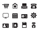 Silhouette Business, office and website icons - vector icon set