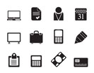 Silhouette Business and office icons - vector icon set