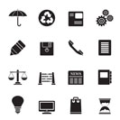 Silhouette Business and Office internet Icons - Vector icon Set