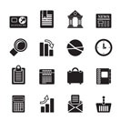 Silhouette Business and Office Realistic Internet Icons - Vector Icon Set 3