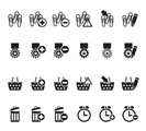 Silhouette 24 Business, office and website icons - vector icon set 1