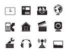 Silhouette Mobile phone and computer icons - vector icon set