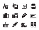 Silhouette Business, Office and Finance Icons - Vector Icon Set