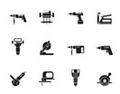 Silhouette Building and Construction Tools icons - Vector Icon Set