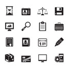 Silhouette Business and office Icons -vector icon set