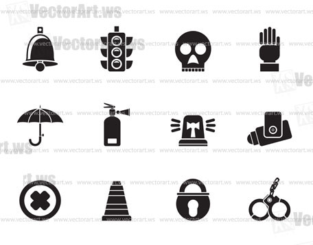 Silhouette Surveillance and Security Icons - vector icon set