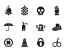 Silhouette Surveillance and Security Icons - vector icon set