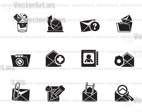 Silhouette E-mail and Message Icons - vector icon set