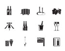 Silhouette Wine and drink Icons - Vector Icon Set