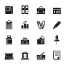 Silhouette Business, Office and Finance Icons - Vector Icon Set