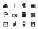 Silhouette Kitchen and home equipment icons - vector icon set