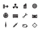 Silhouette Car Parts and Services icons - Vector Icon Set