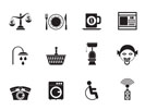 Silhouette Roadside, hotel and motel services icons  - vector icon set