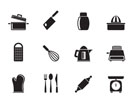 Silhouette Kitchen and household Utensil Icons - vector icon set