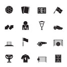 Silhouette football, soccer and sport icons - vector icon set